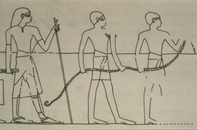ancient Egyptians with rope